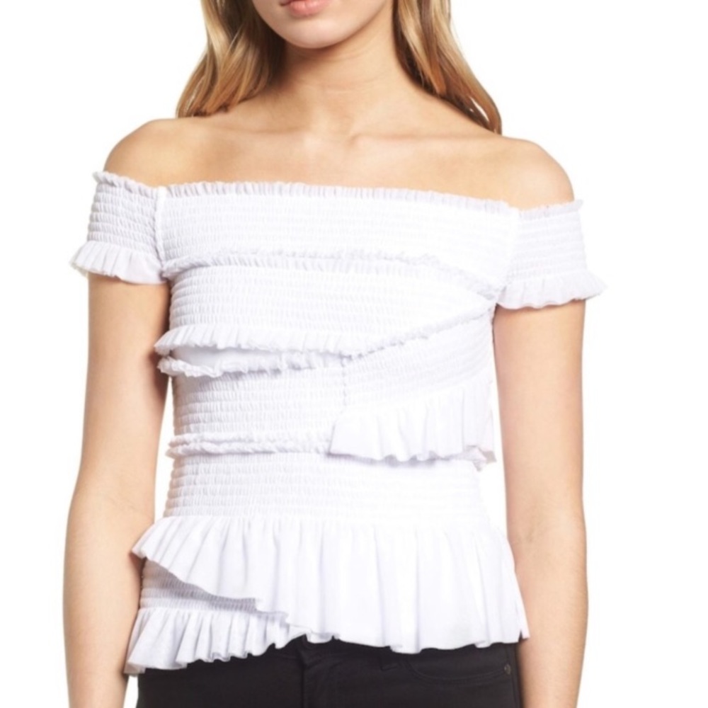 Smocked ruffle top
